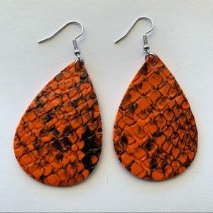 ‼️5/$20 Faux Leather Dangle earrings Snakeskin look